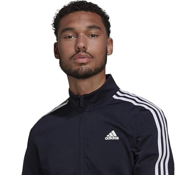 ADIDAS NEW ESSENTIALS WARM-UP 3 STRIPES TRACK Jacket MENS SIZE M / L (H46100) - Picture 2 of 6